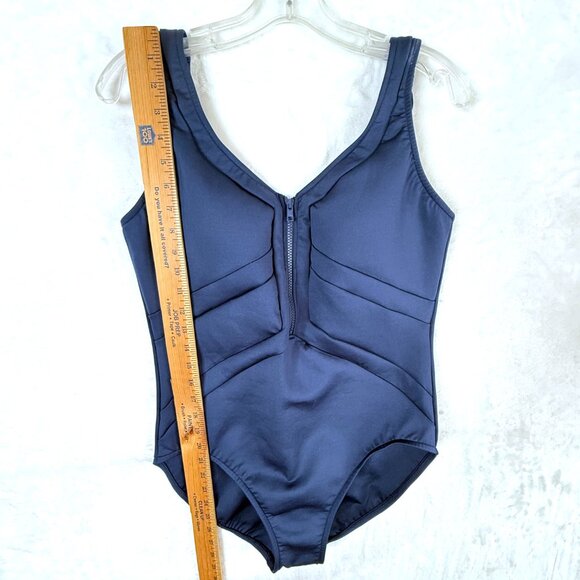 MagicSuit Miraclesuit Scuba Zipper Front One Piece Swimsuit Womens US 14 Blue - Picture 4 of 7